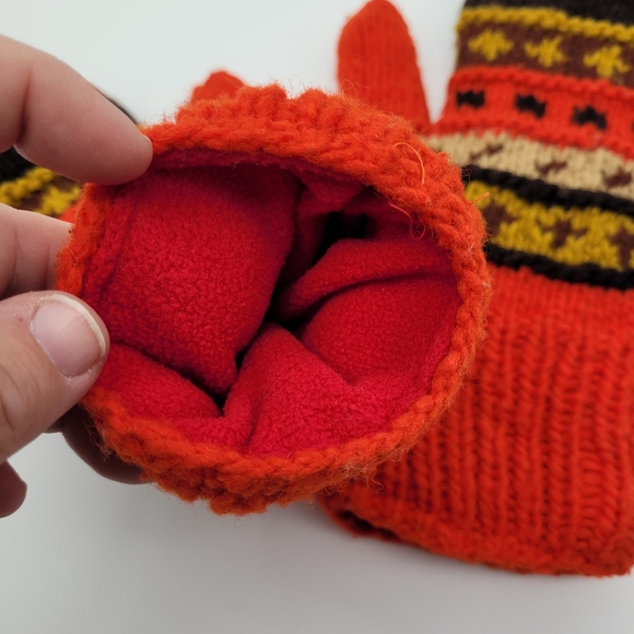 Knit fleece lined mittens - Picture 3 of 3